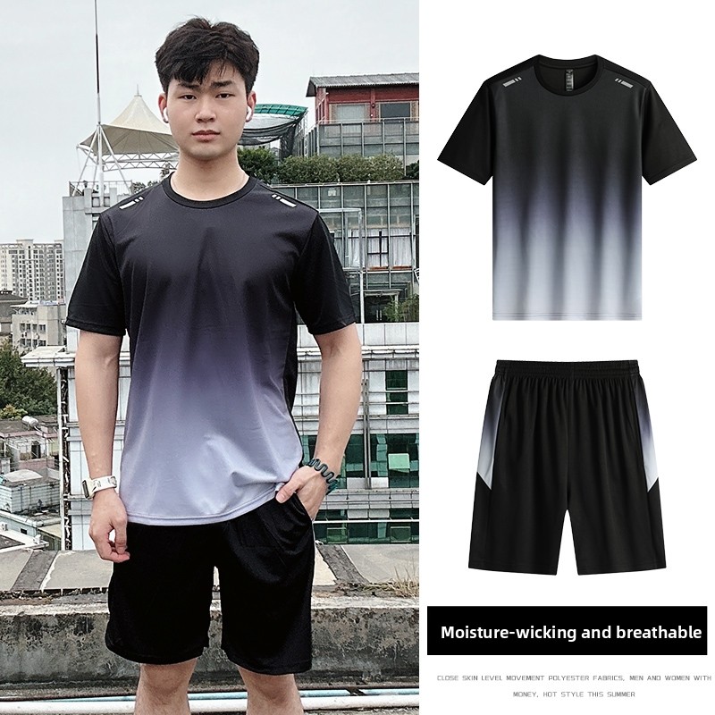Badminton Youth - Eisseide Kurzarm-T-Shirt-Set Unisex Sommer Outdoor Atmungsaktive