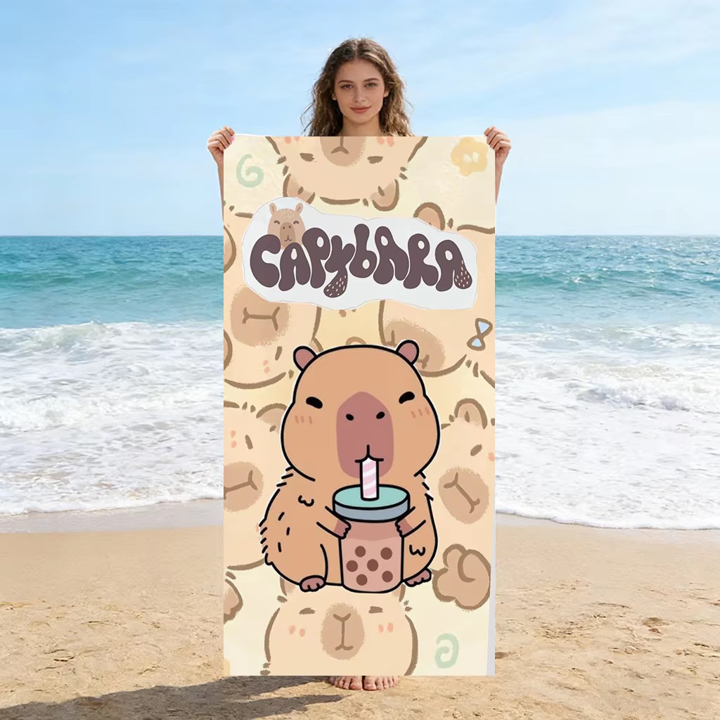 Towel Small Sport - Capybara Cartoon Schnelltrocknendes Strandtuch, klein bis